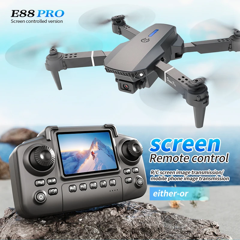 Drone Camera 4K - 전문가용 E88 PRO 드론, 화면 탑재